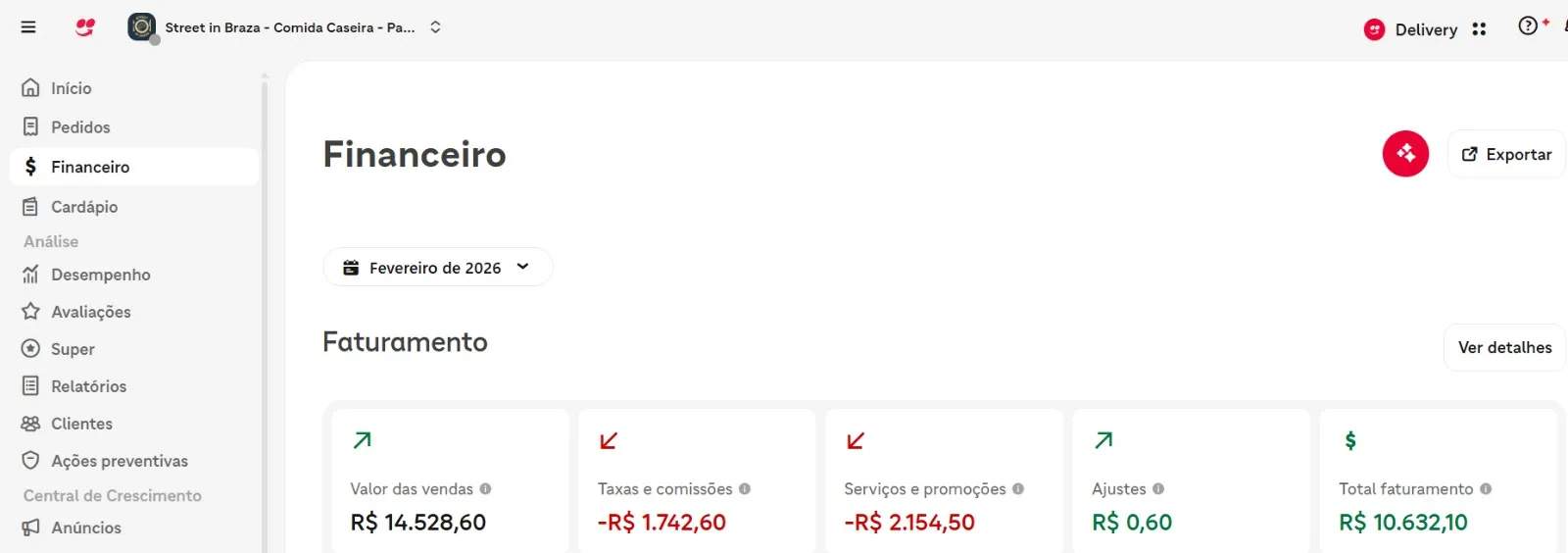 Faturamento Fevereiro - Primeiro mês